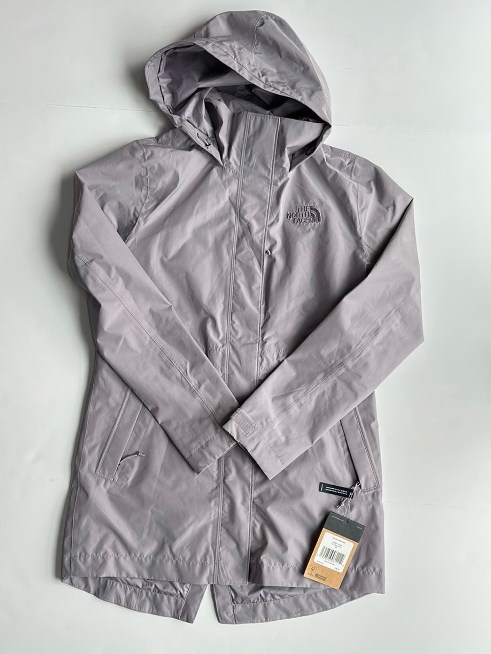 The North Face Hooded Water Resistant Trench Coat Size XS Color Minimal Grey